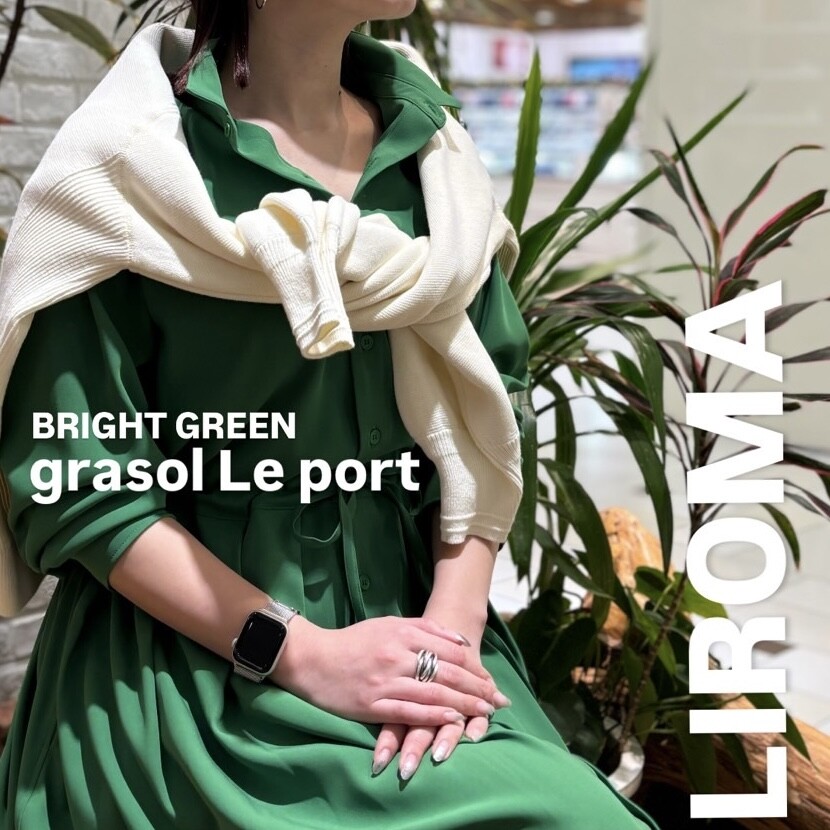 LIROMA | 冬の新作! ブライトグリーン ワンピース │grasol Le port
