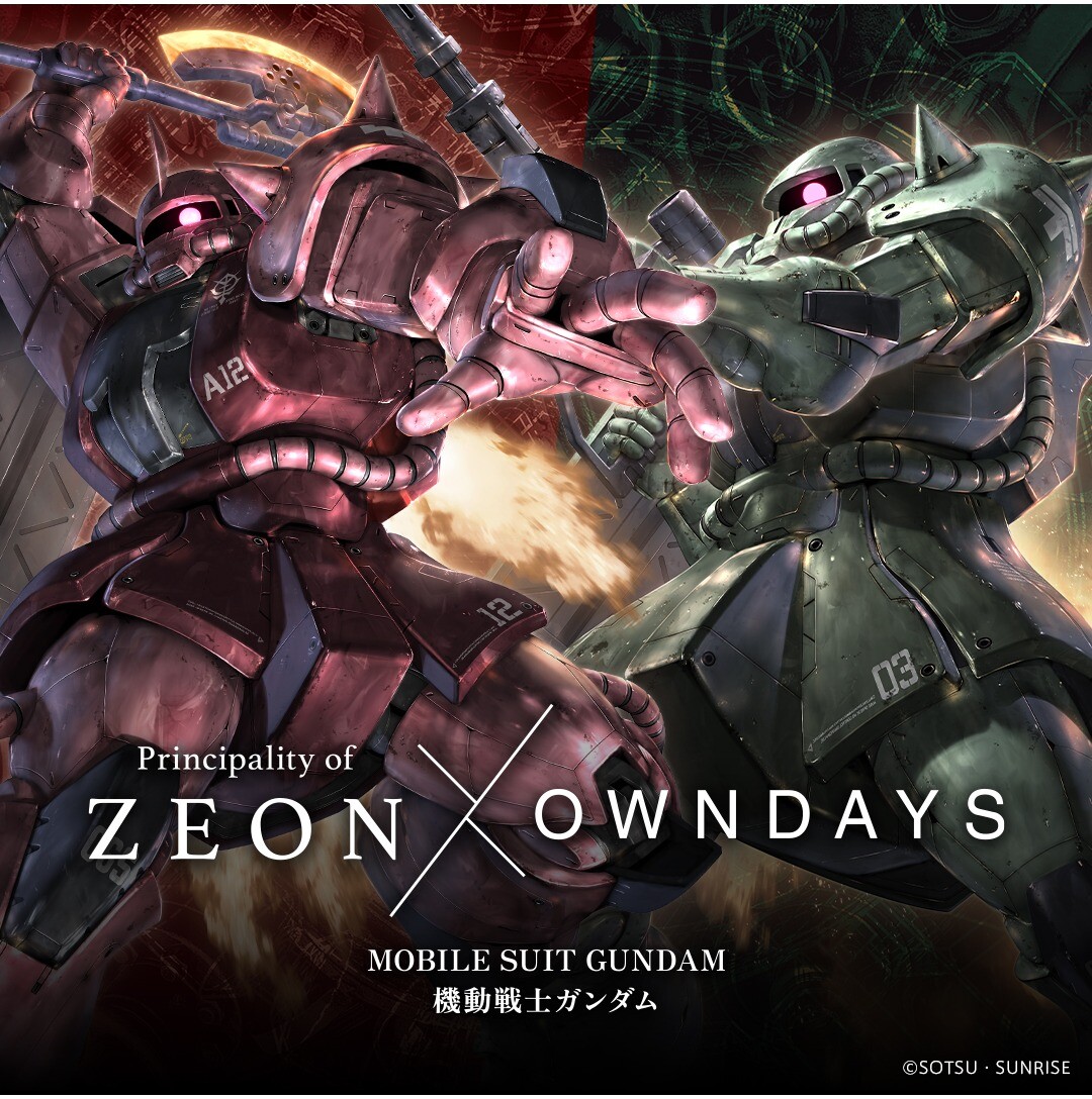 機動戦士ガンダム　シャア　オンデーズ　コラボ　ジオン公国軍サングラス　レッド OWNDAYS | オンデーズ 】『機動戦士ガンダム』より、ジオン公