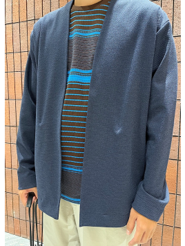  ノーカラー カーディガン