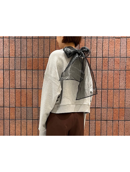 Wai＋:〈手洗い可能〉裏毛 オーガンジー スウェット