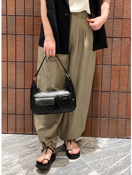 〈手洗い可能〉裾 ドロスト カーゴ パンツ 