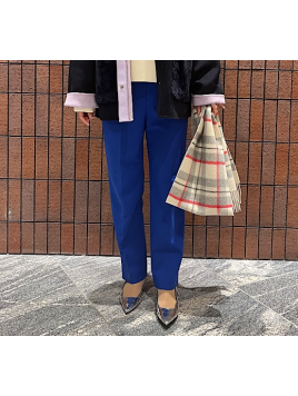 〈手洗い可能〉裏起毛 スリム テーパード パンツ