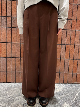 ウエスト ベルト デザイン セミワイド パンツ