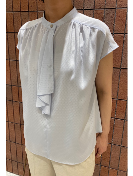 〈手洗い可能〉スカーフ タイ フレンチ スリーブ ブラウス ◇