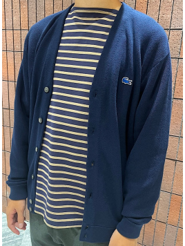【SHIPS別注】LACOSTE: コットン/ポリエステル Vネック カーディガン 24FW