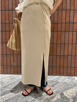 〈手洗い可能〉ECO BLUE(R) リブ ジャージー 2WAY ストレッチ スカート