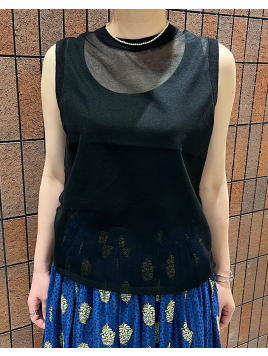 〈手洗い可能〉裾 ドロスト シアー ノースリーブ