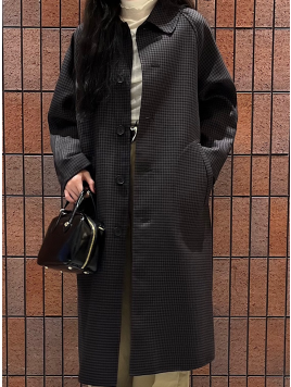 SHIPS Primary Navy Label:リバーシブル ステンカラー コート