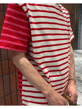 Le Minor: ボーダー クルーネック Tシャツ