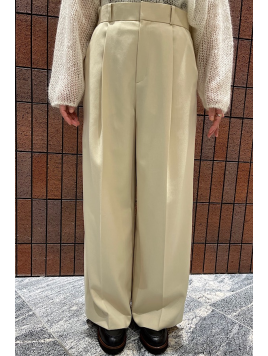 ウエスト ベルト デザイン セミワイド パンツ