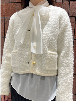 〈手洗い可能〉メタル釦 パイル ジャケット