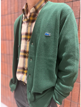 【SHIPS別注】LACOSTE: コットン/ポリエステル Vネック カーディガン 24FW