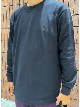 【SHIPS別注】FRED PERRY: COOLMAX(R) 鹿の子 ワンポイント ロゴ Tシャツ (ロンT)