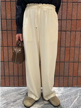 〈手洗い可能〉両面起毛ドロストパンツ