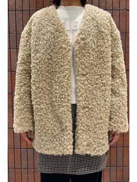 SHIPS Primary Navy Label:フェイク ファー ブルゾン