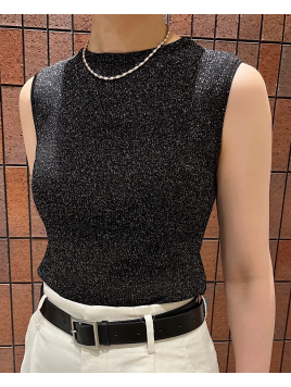 〈手洗い可能〉ラメ ノースリーブ ニット 24SS