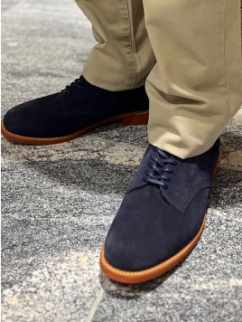 【Southwick別注】SANDERS: Navy Suede Officer Shoe