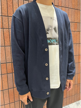 鹿の子 ダブルフェイス Vネック カーディガン