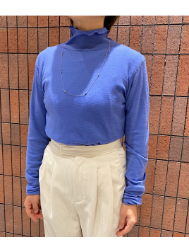 SHIPS Primary Navy Label:ウール フライス ジャージー タートルネック