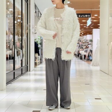 ふわふわシャギーニットが可愛いカーディガン♡