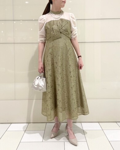 ビスチェ切替デザインが魅力のフレアシルエットドレス💖