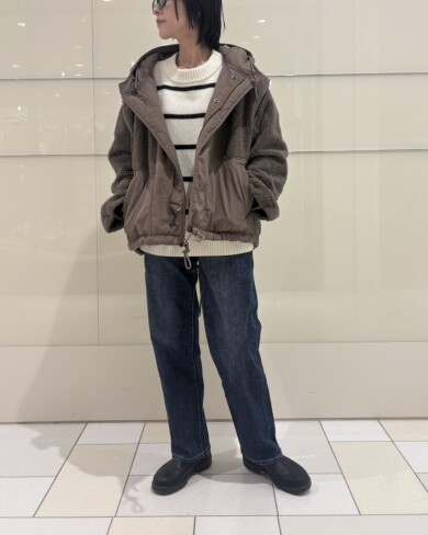 キルティングナイロン×ボアのリバーシブルジャケット✨