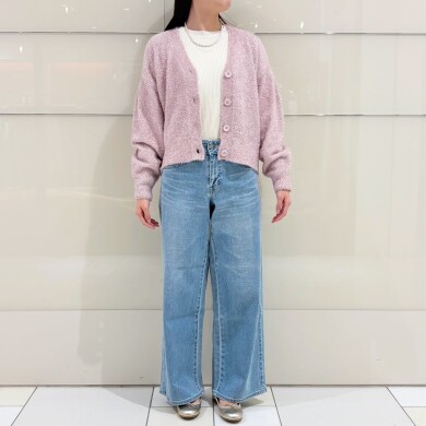 繊細なラメのシャギーニットカーディガン♡
