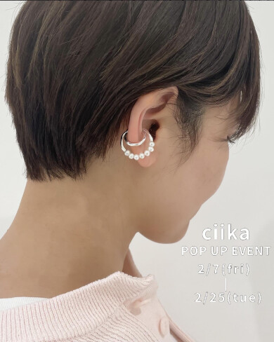 ciika リングを二重にしたイヤーカフ♡
