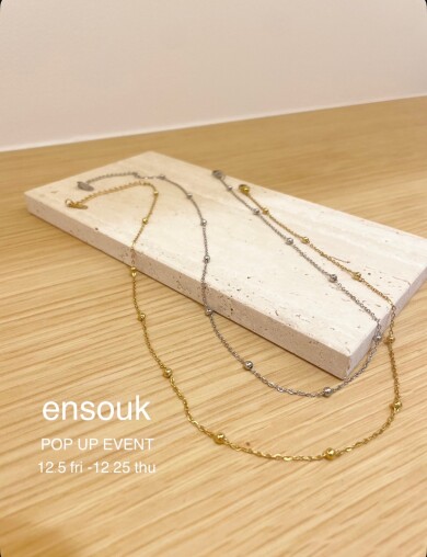 細めのチェーンにラウンドビーズがアクセントとなったネックレス✨️