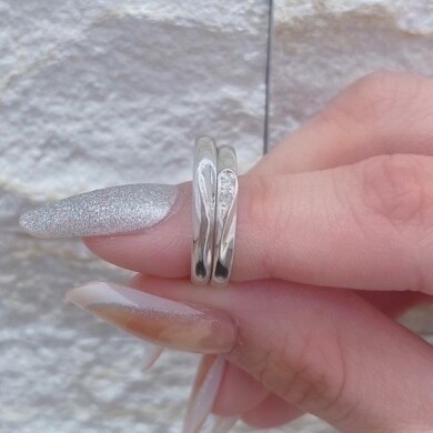 【ペアリング】2つのリングでハートを作る2人だけの仕掛けリング‎💍🤍