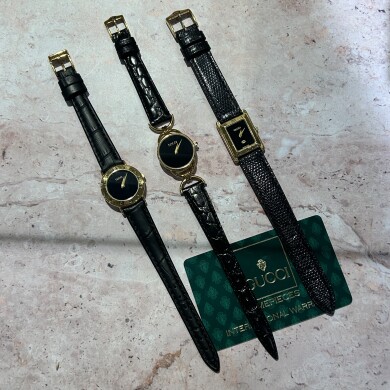【ヴィンテージ  GUCCI】上品さをまとうブラック•ゴールドモデル