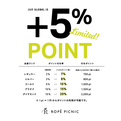 +5% POINT UP CAMPAIGN