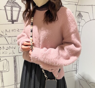 シャギーVネックニット プルオーバー