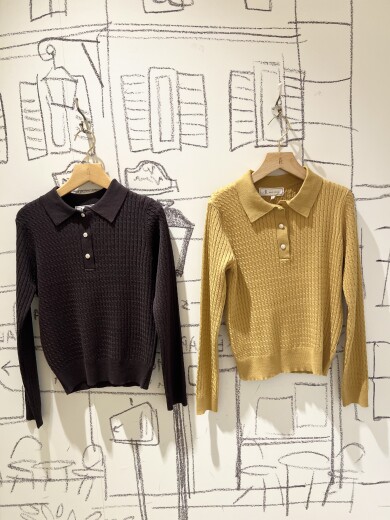 大人のポロ襟ニット♪