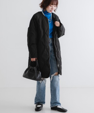 ▼△コクーンキルティングロングダウン