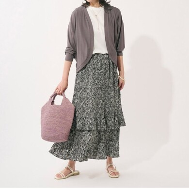 軽やかUVカット。落ち感シルエットが美しい シアーカーディガン