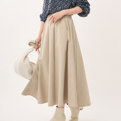 体型カバーも叶う上品Aラインスカート【すごナノ撥水】タフタフレアスカート