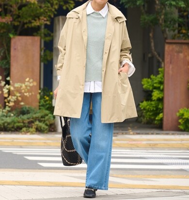 【花粉・UV・雨をブロック】どんな天気も味方にする、UVカットステンカラーコート