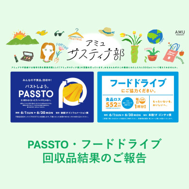 【サスティナ部】6月実施のPASSTO・フードドライブでの回収品対応について