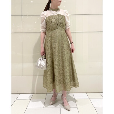 ビスチェ切替デザインが魅力のフレアシルエットドレス💖