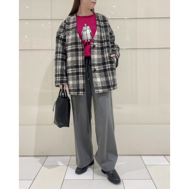 クラシックなマドラスチェックが目を惹くボアブルゾン✨️
