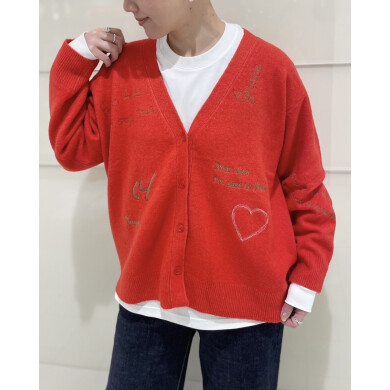 遊び心たっぷりの刺繍ニットカーディガン💖