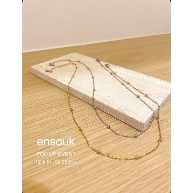 細めのチェーンにラウンドビーズがアクセントとなったネックレス✨️