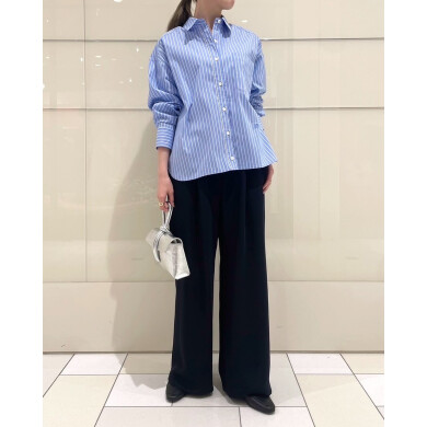 綿ナイロン素材でシワになりにくいストライプシャツ✨️