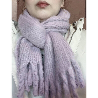 🍇バルキーフリンジリブマフラー ¥2,750