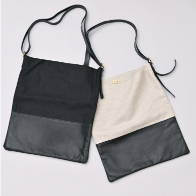 新商品「リネン＆レザーショルダーバッグ」のご紹介です