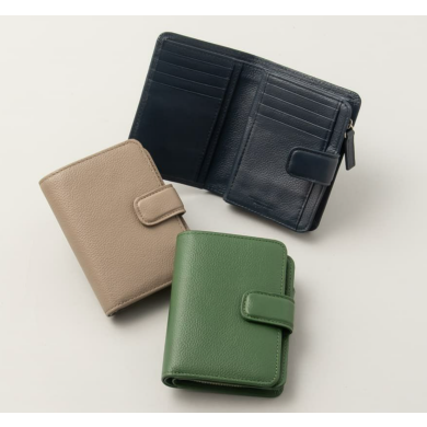 コンパクト＆たっぷり収納 牛本革 ミディアム二つ折り財布 │LIB