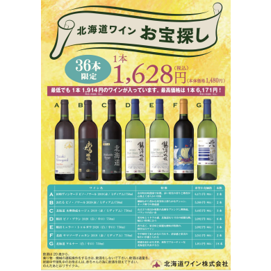 🍷『北海道ワインお宝探し』第二弾が再登場！！🍷