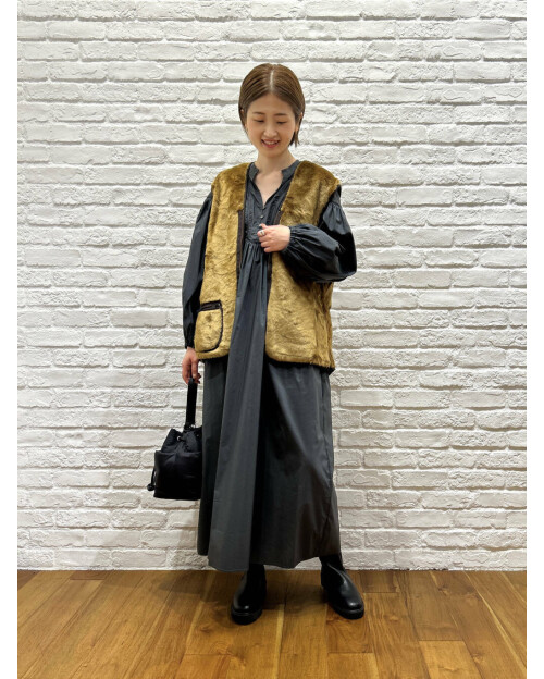 ワンピ　×　Barbour ベスト　コーデ